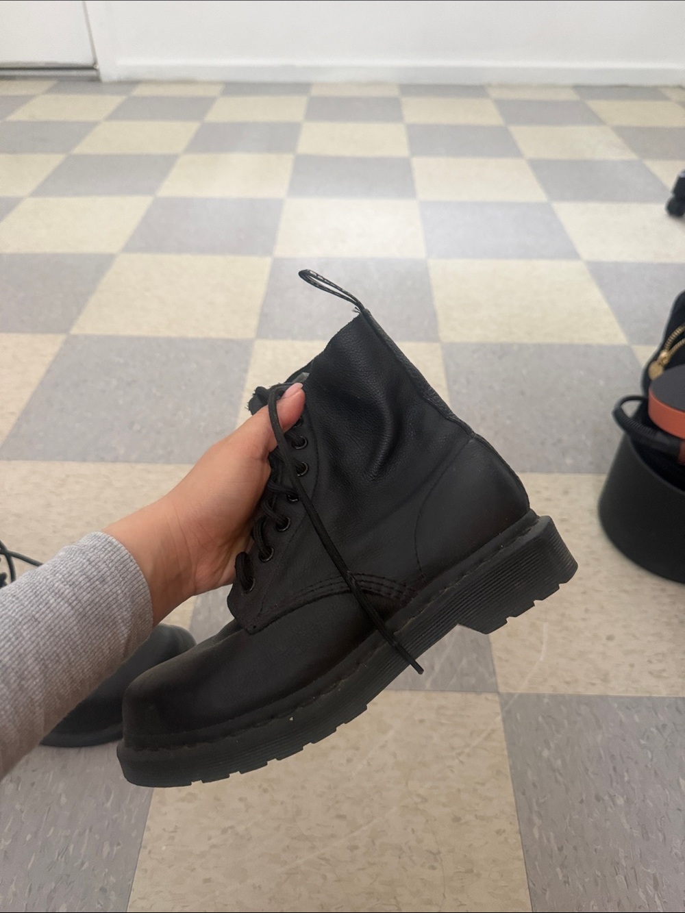Dr. Martens Black Leather Lace-Up AirWair Ankle Boots